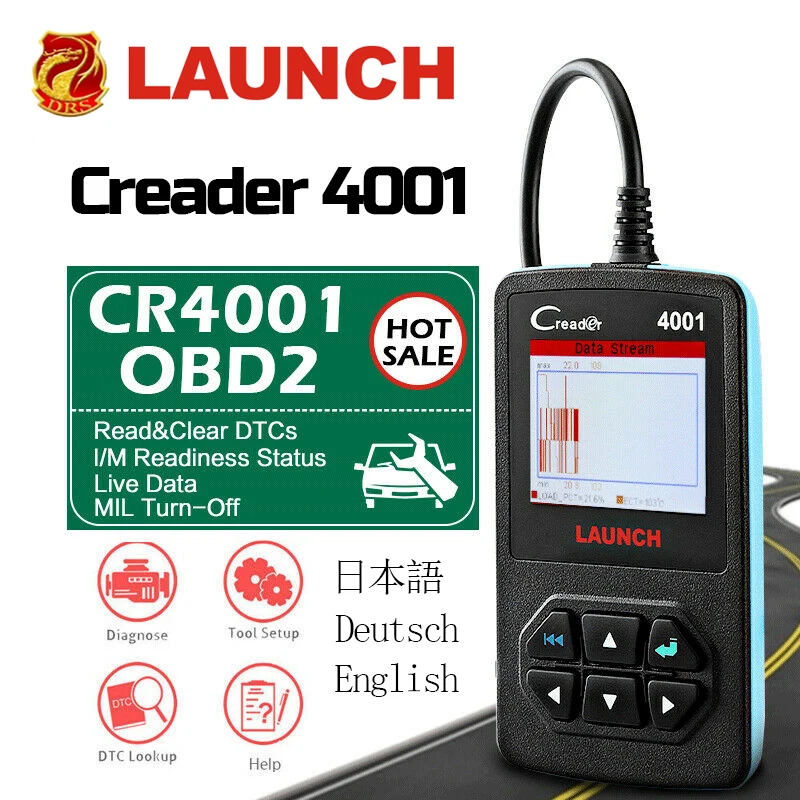 Launch Creader 4001 CR4001 EOBD OBD OBD2 автомобильный автоматический считыватель кодов диагностический сканер инструмент онлайн бесплатное обновление PK launch Creader v