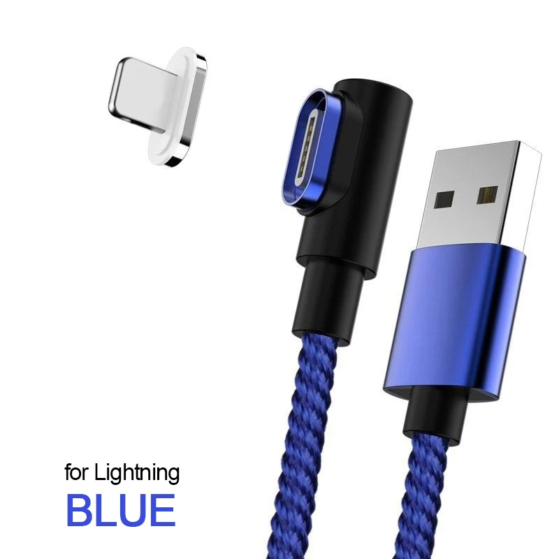 Магнитный кабель VOXLINK Micro usb type C, адаптер для быстрой зарядки телефона, Microusb type-C, магнитное зарядное устройство usb c для iphone samsung S8 9 - Цвет: Blue for APPLE