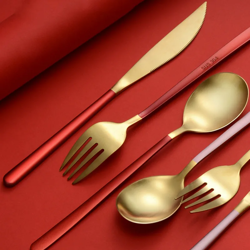 Нож для стейка высококлассный набор столовой посуды в западном стиле Золотая