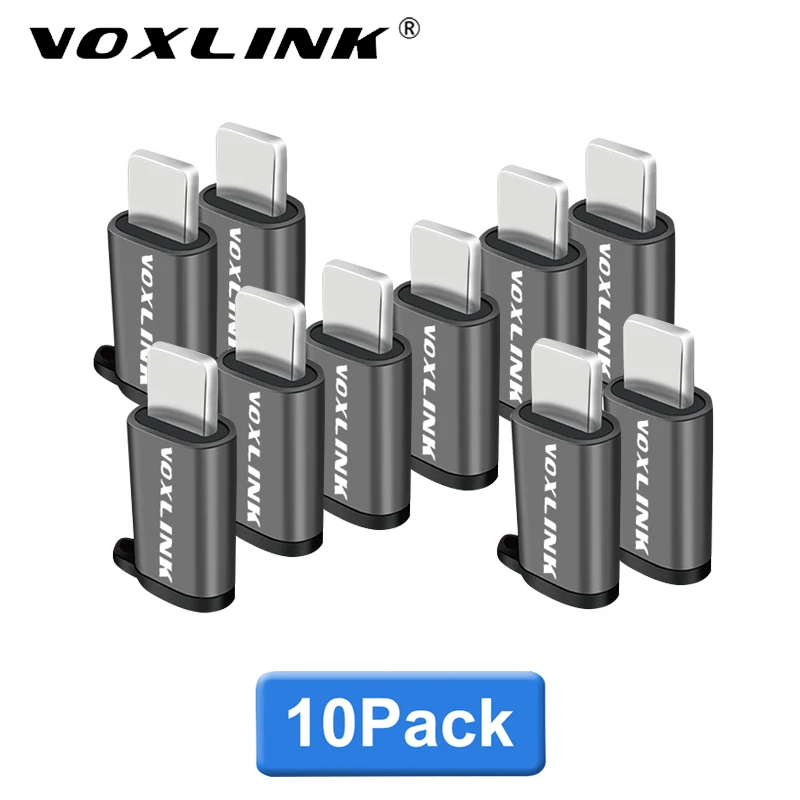 VOXLINK10Pack Micro USB для освещения 8Pin Apple адаптер с брелоком iphone X XS XR 6 7 Plus синхронизация