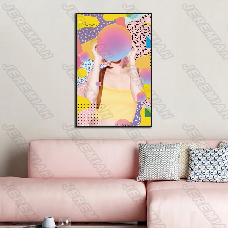 

Balloon Beauty Golden Egg Combination Poster Nordic Style Wall Art Canvas Print Painting Modern Living Room Decoration