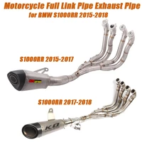 for bmw s1000rr 2015 2018 motorcycle full link pipe exhaust muffler pipe stainless steel system non destructive installation