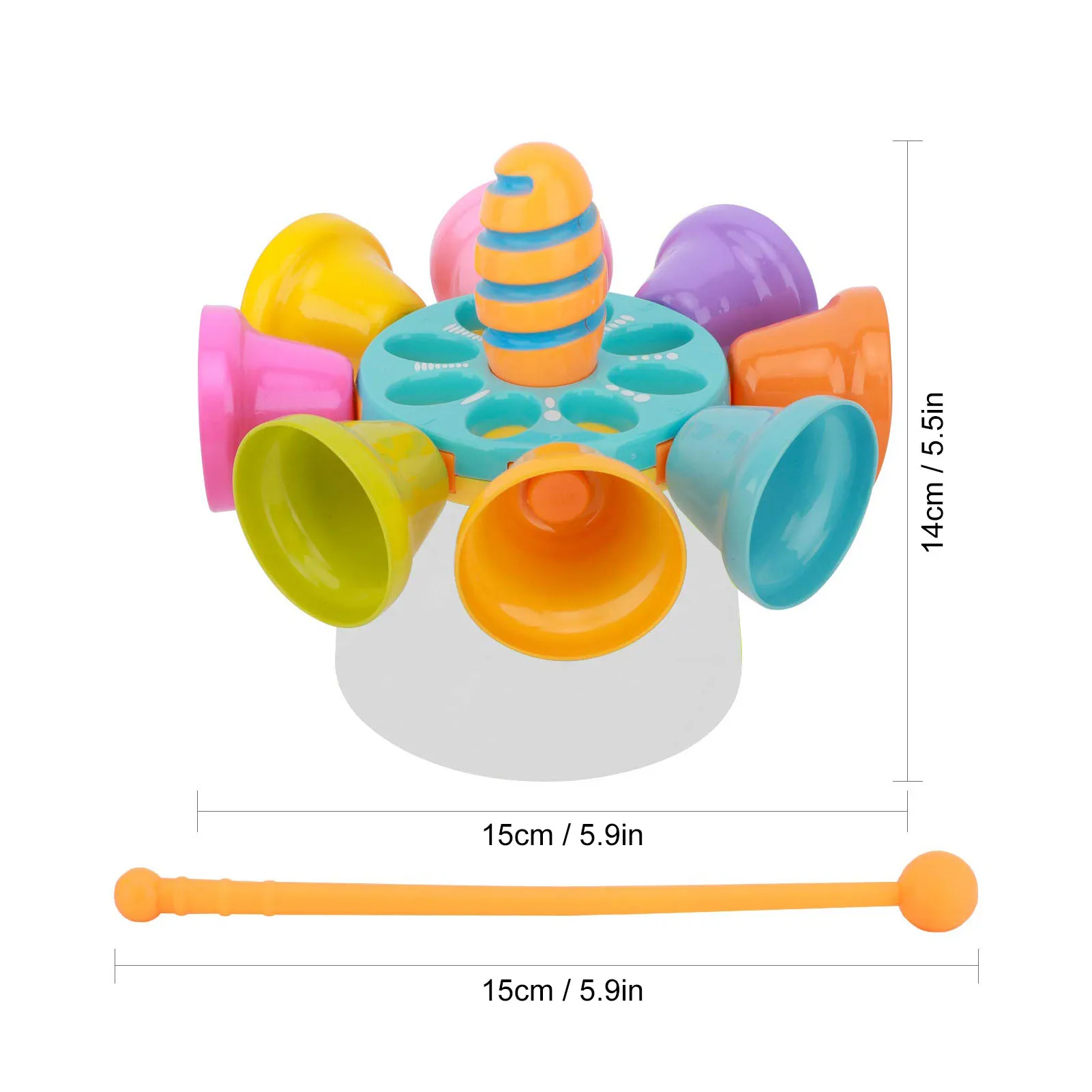 

Hand Musical Bells Rotatable 8 Note Toddler Musical Instrument Music Toys For Children's Learning Education W50