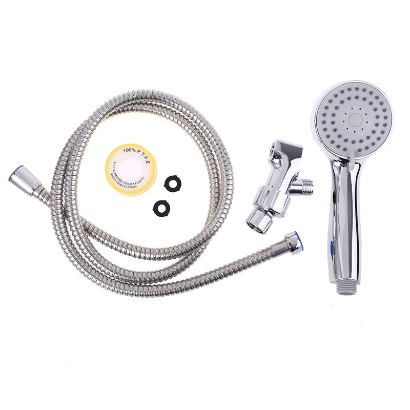

Hand Shower, Three Modes, With Long Hose And Adjustable Brass Bracket (Chrome Plated)