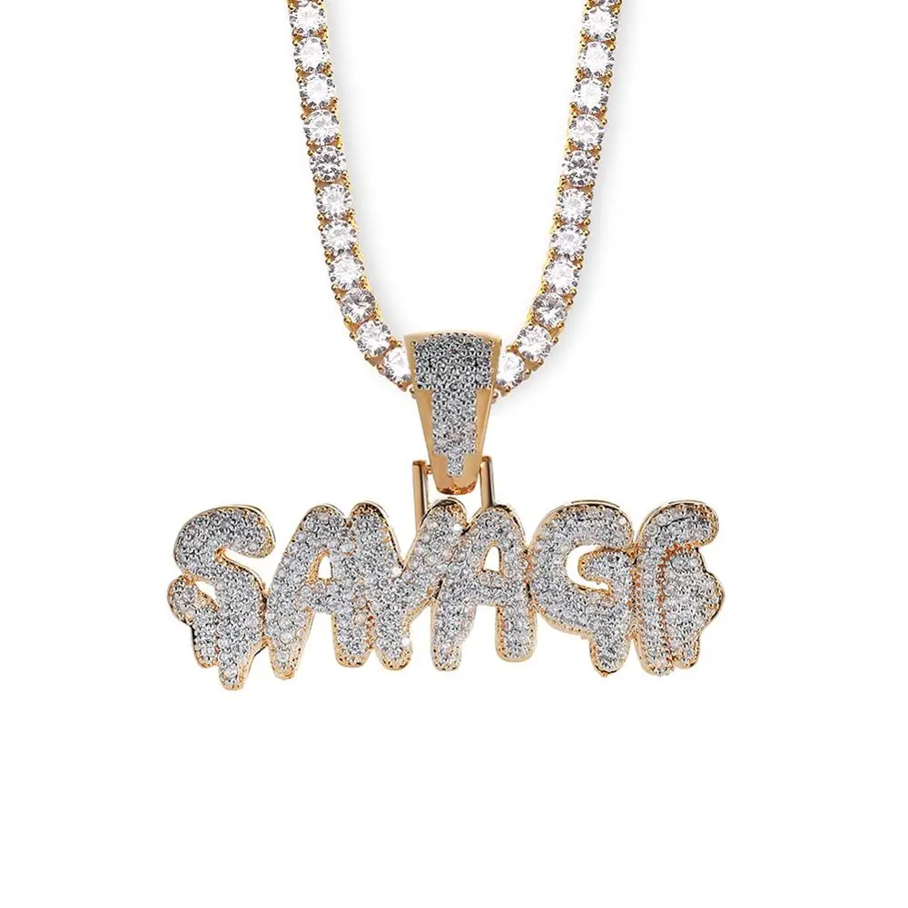 Лидер продаж лидер ожерелье с кулоном в стиле хип хоп Wish Amazon микро