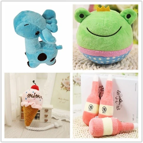 Смешная мягкая игрушка пищалка плюшевая Жевательная со звуком для интерактивных