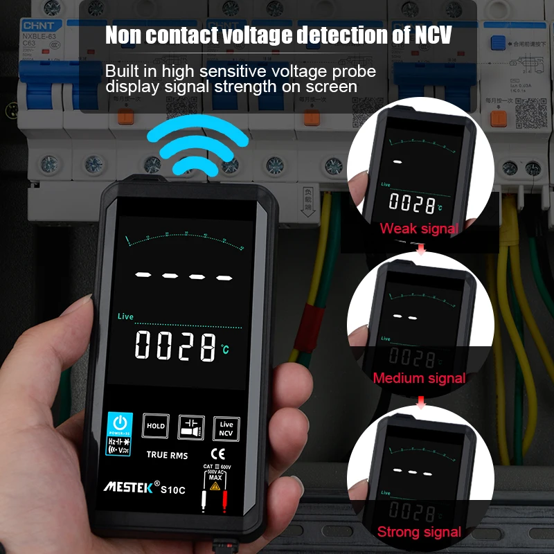 MESTEK мультиметр Smart Touch Экран DC аналоговая панель истинный среднеквадратичный