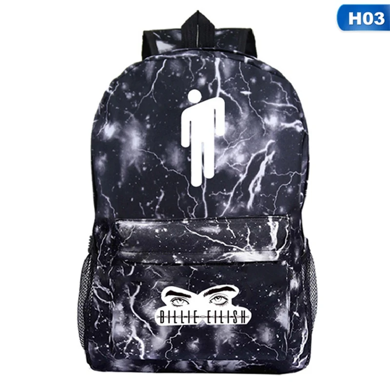 SB0349H03 Billie Eilish рюкзаки женские/мужские Школьные сумки дорожные сумки для ноутбука подростковый рюкзак для ноутбука - Цвет: SB0349H03