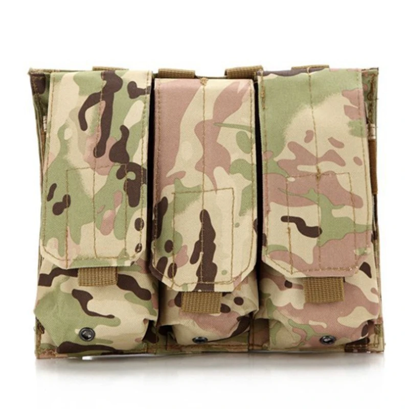 

Tactical Molle triple clip pocket detachable waist-mounted multi-function camouflage accessory bag