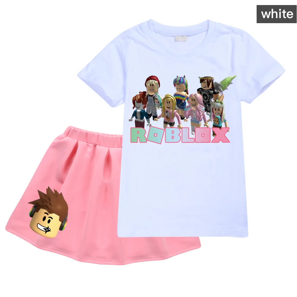 Для девочек ROBLOXing наряд для маленьких принцесс малышей детей Футболка + короткое