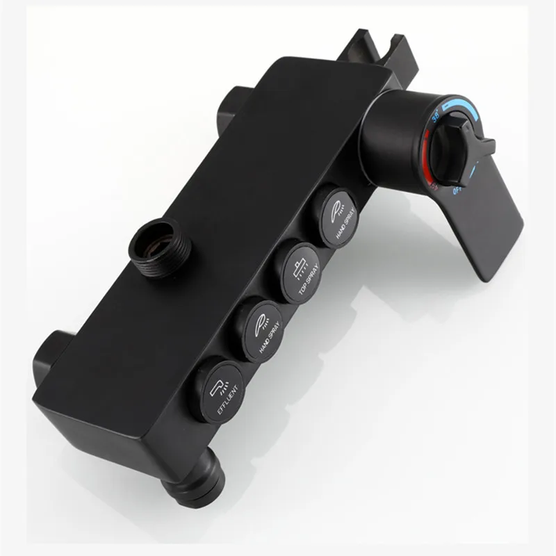 Смеситель для ванной комнаты черная бронзовая Душевая система термостатический