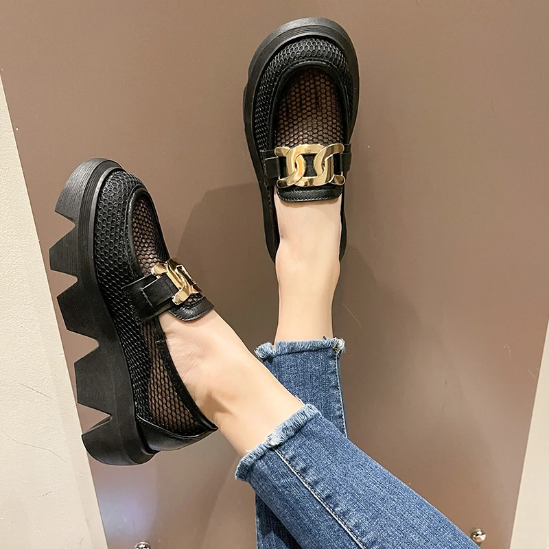 

Round Toe Breathable Shoes Casual Female Sneakers Clogs Platform All-Match Dress Flats Women Loafers With Fur Oxfords Slip-on Te