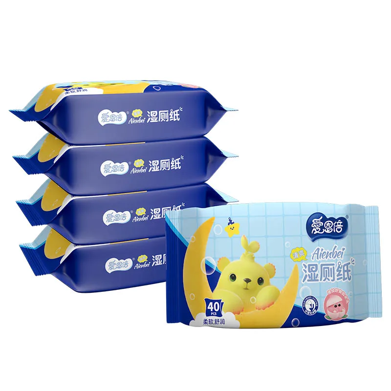 

5 Bags Toilet Wet Tissue Paper Flushable Hemorrhoids Wipes 40pcs