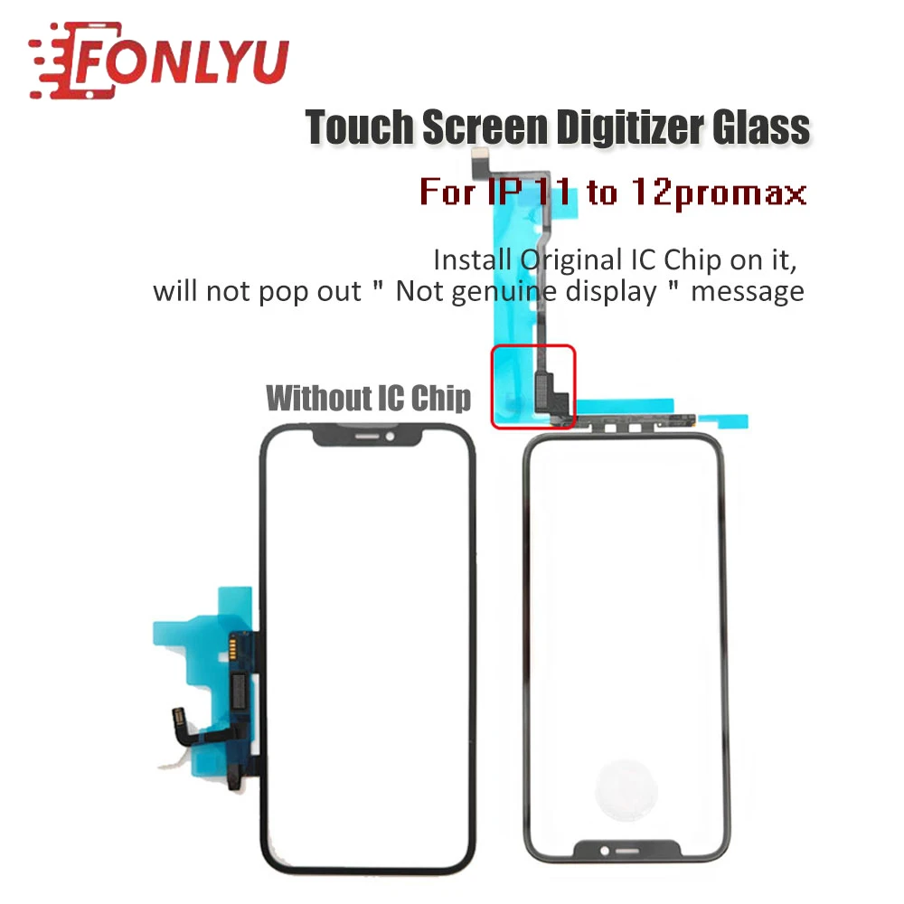 

Fonlyu NO TOUCH IC TP Digitizer For iPhone 11 12 Pro Max Touch Screen Glass Display LCD Original Touch IC Chip Need Re-Install