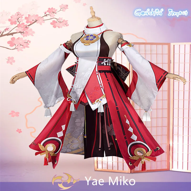 

Game Genshin Yae Miko Cosplay Costumes Set Woman Clothing Halloween prop
