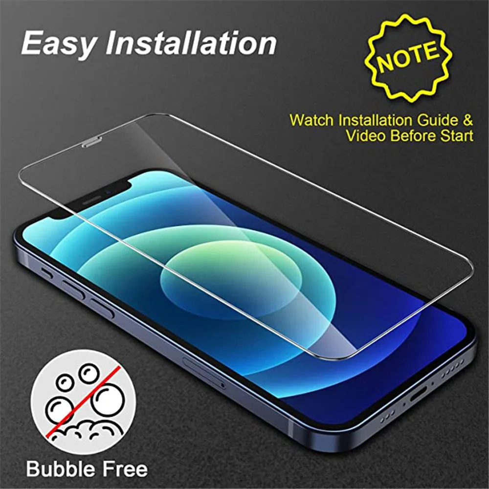 

4Pcs Full Cover Film For iPhone XS Max 12 12Mini 11 X Tempered Glass Fit iPhone 11Pro 12Pro Max XR Screen Protector