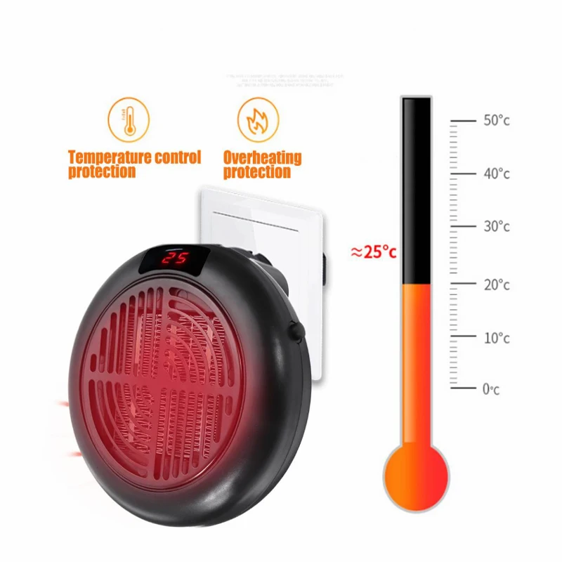 

900w Mini Portable Electric Heater Desktop Heating Warm Air Fan Home Office Wall Handy Air Heater Bathroom Radiator Warmer Fan