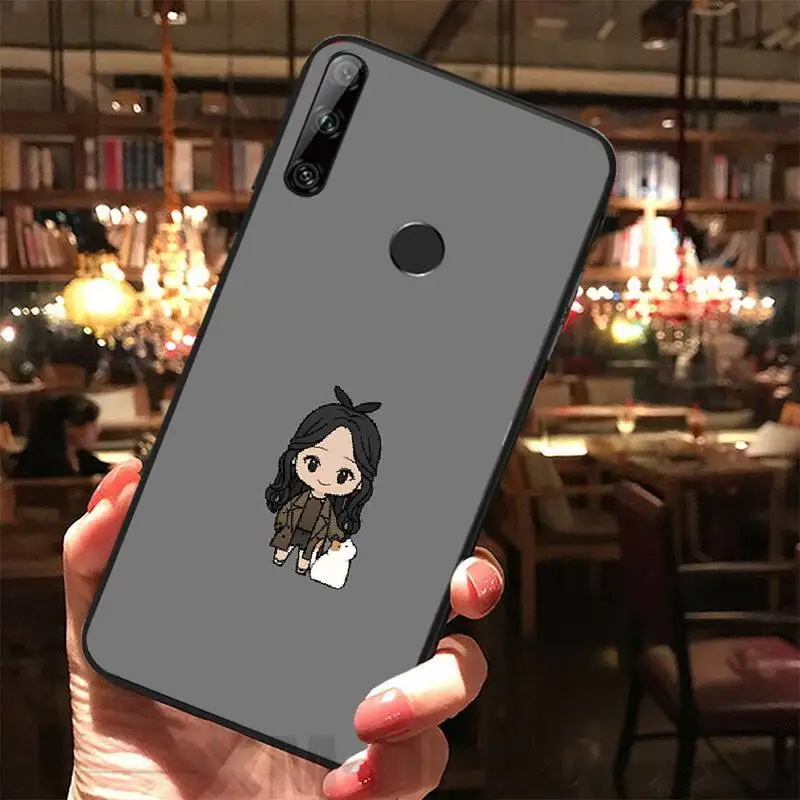 BaweiTE Cute little girl Soft Silicone Black Phone Case For Huawei Y5 Y6 Y7 Y9 Prime Pro II 2019 2018 | Мобильные телефоны и