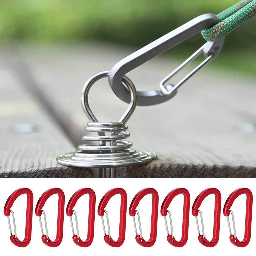 

8 шт., алюминиевый карабин с кольцом-держателем