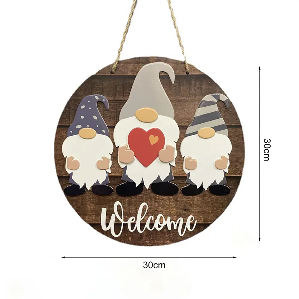 

60% Hot Sale 1 Set Wood Door Sign Replaceable Pattern Exquisite Cute Bright-colored Dwarf Hanging Sign for Home