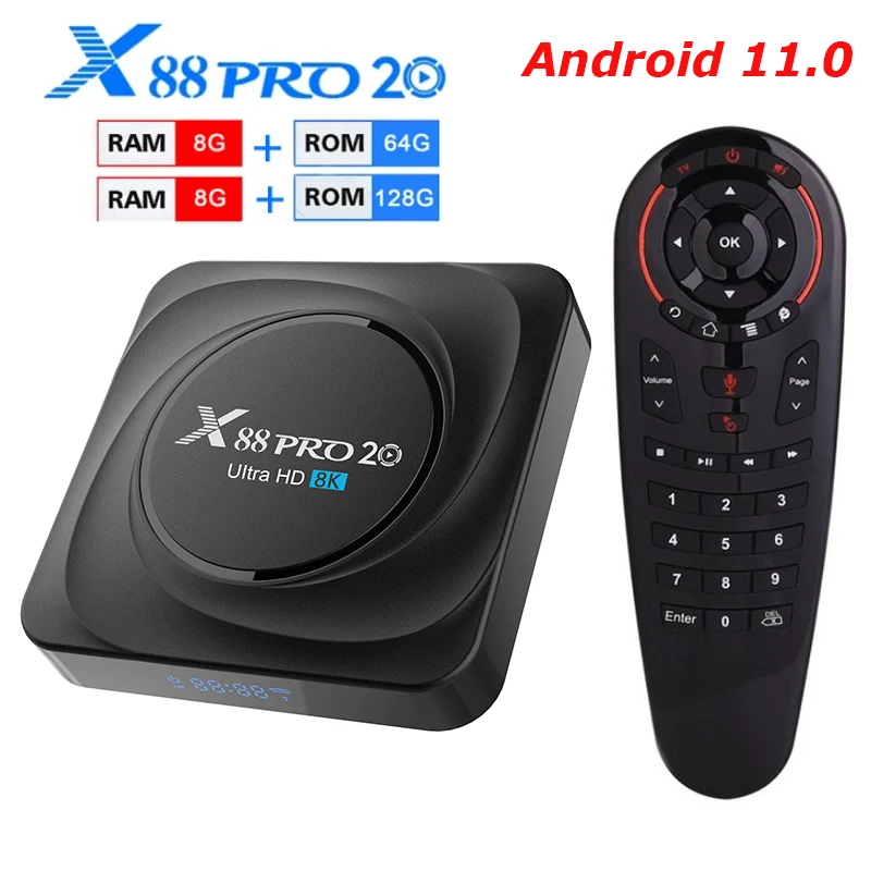 ТВ-приставка X88PRO 8 + 128 ГБ Rockchip RK3566 X88 PRO 20 Android 11 4 64/32 |