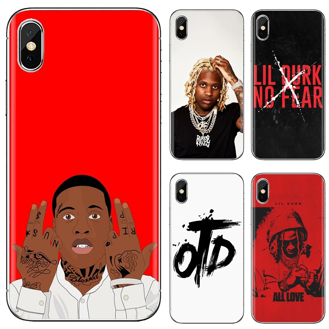 Силиконовый чехол rapper Lil Durk для iPhone iPod Touch 11 12 Pro 4 4S 5 5S SE 5C 6 6S 7 8 X XR XS Plus Max 2020|Бамперы| |