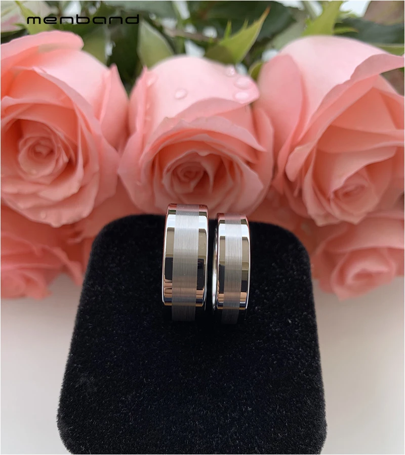 Вольфрамовое обручальное кольцо для мужчин и женщин мужское Forever с матовым