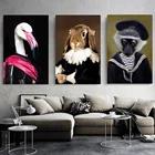 Винтажные плакаты, Картина на холсте, портрет мультяшных животных, коза, кролик, фламинго, настенные картины для гостиной