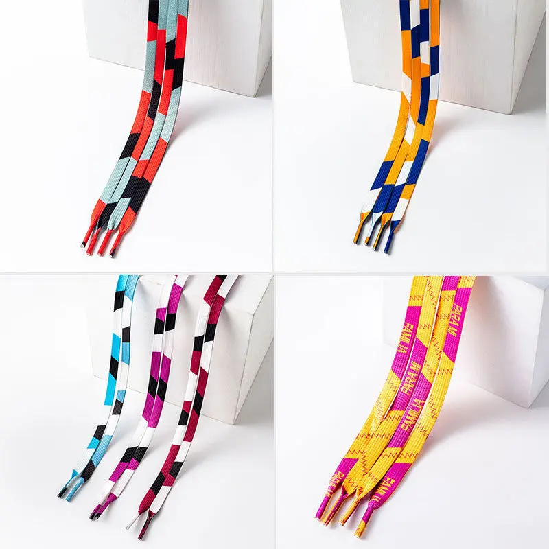 

Hot Sale One Pair Shoelace For Sneakers Three Colour Splicing New Fashion Shoelaces For Force One Shoes Accessories