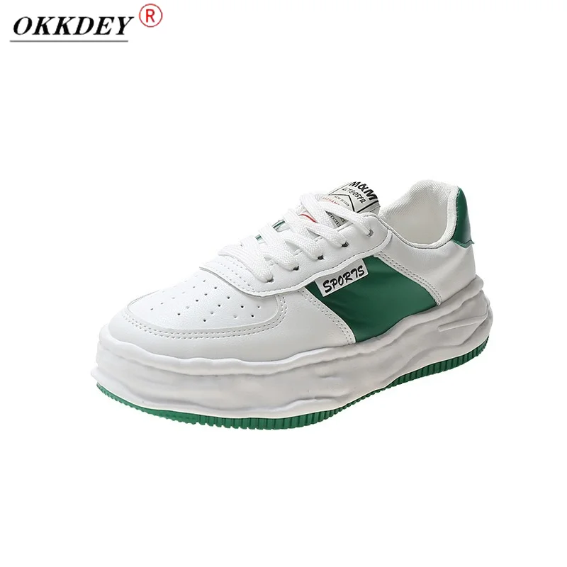 

2021 Women's Vulcanized Shoes Lace Ladies Hollow Casual Comfortable Shoes Sports Shoes Autumn Thick-soled Women's ShoesOKKDEY