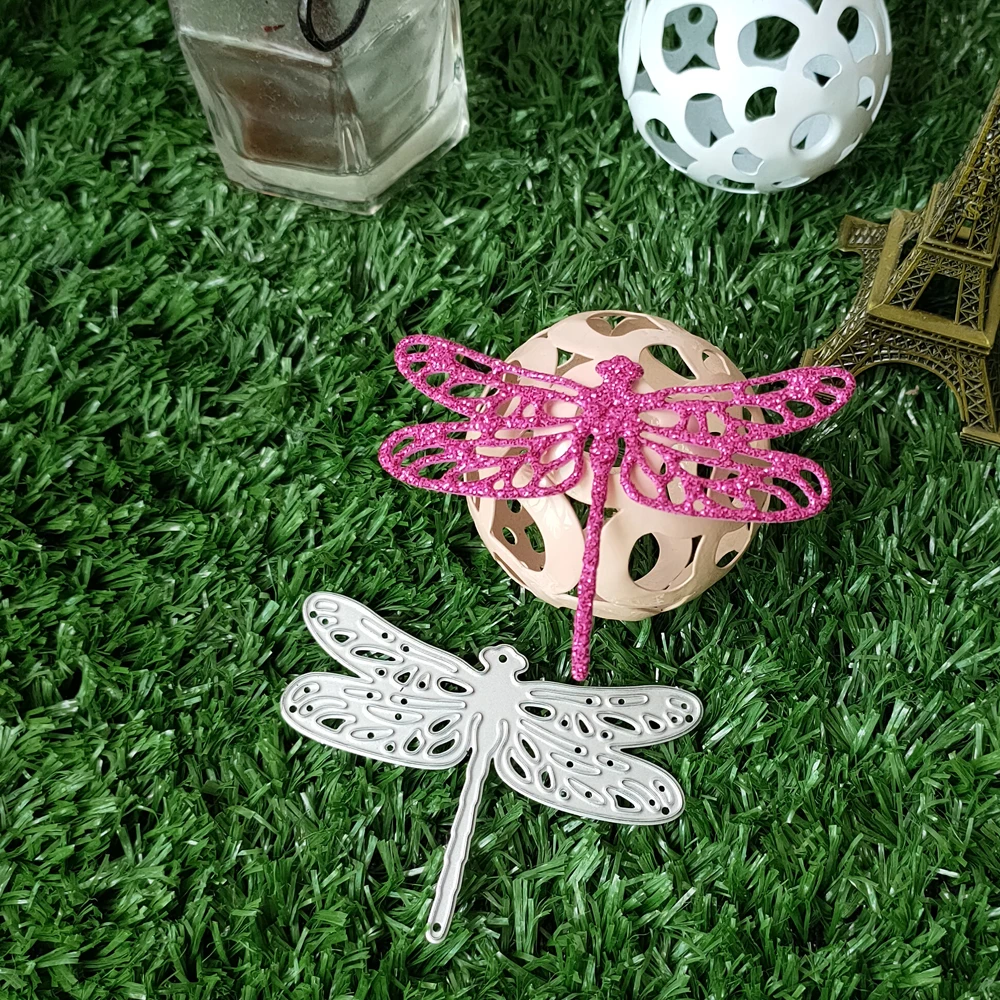 

Die Cut Metal Cutting die Heart Paper Beautiful dragonflies ChainScrapbook Paper Craft Card Punch Art Knife Cutter