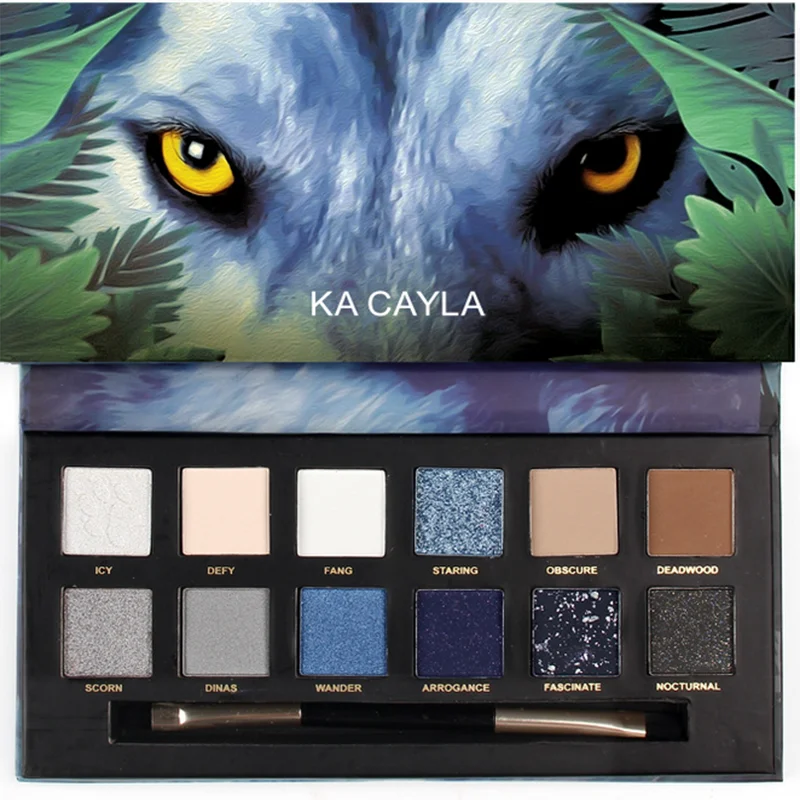 Палитра теней для век 12 цветов телесного цвета матовые водостойкие легкие в