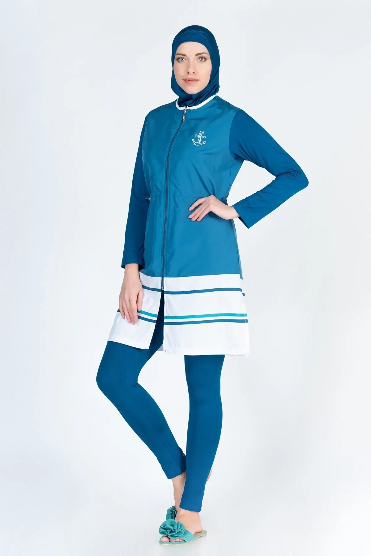 

Женский Мусульманский купальник, скромная одежда из Буркини, мусульманский хиджаб с длинными рукавами мусульманский хиджаб с полным покры...