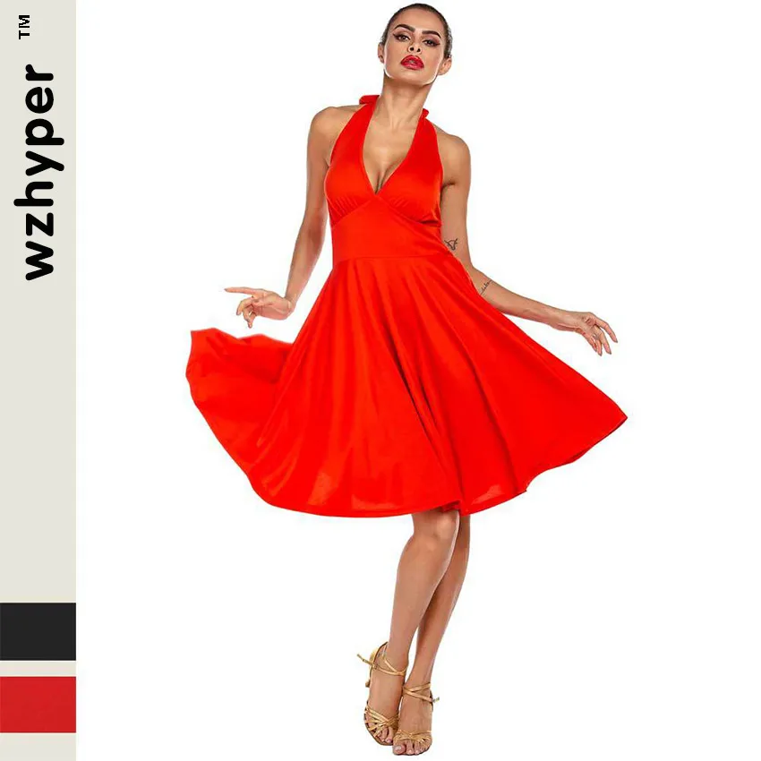 Платье для латинских танцев плиссированное платье с открытой спиной девочек