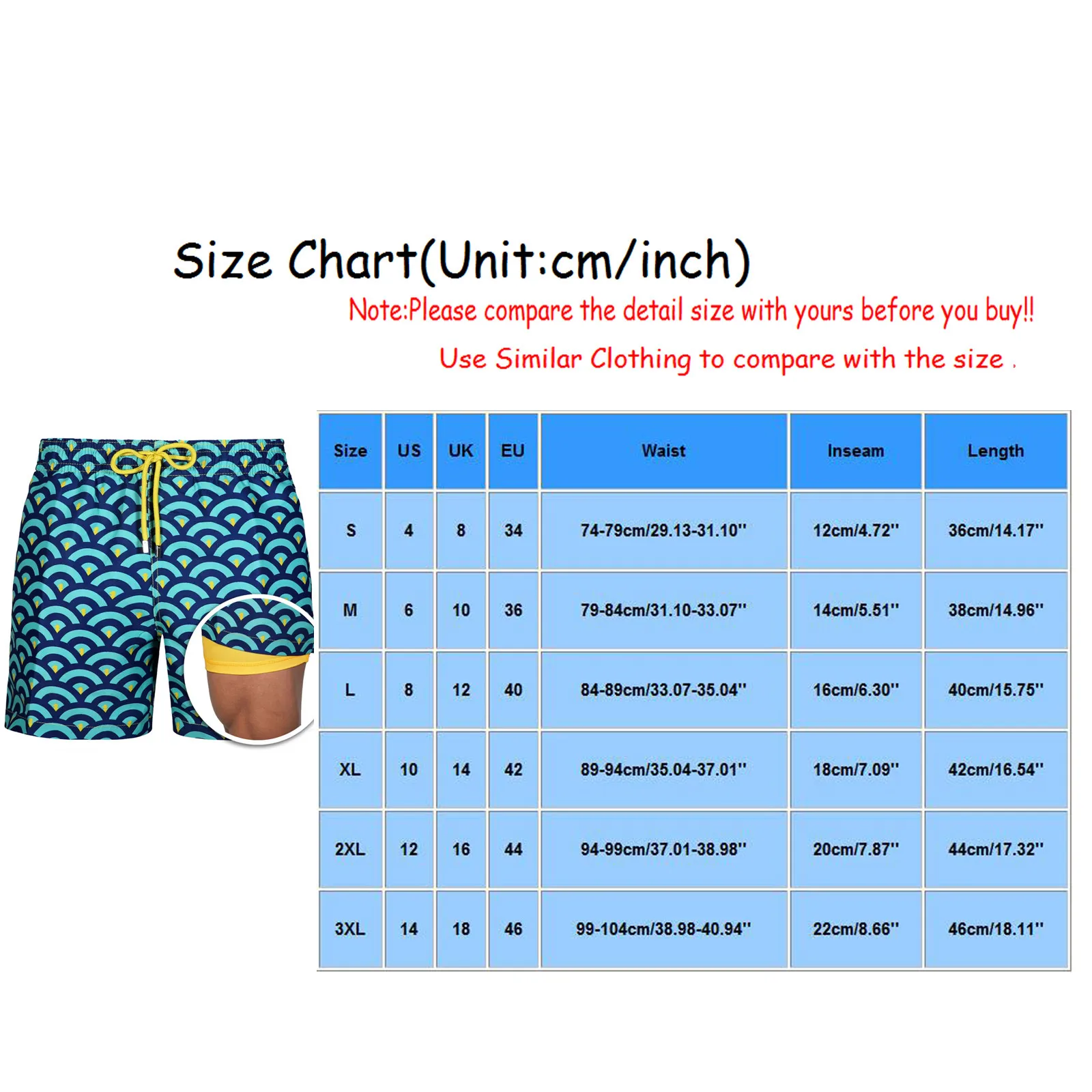 

Beach Shorts Fast-drying Men's Swimming Beach Shorts Casual Built-in Compression Liner Swim Trunks Special Beach Shorts