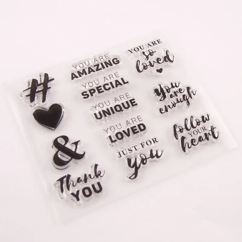 Символ текст и сердца корабль прозрачный силиконовый штамп Детский Набор для