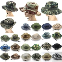 mens summer bucket hats wide brim sun cap military camo hunting fishing hiking solid camouflage big wide round sunshade hat