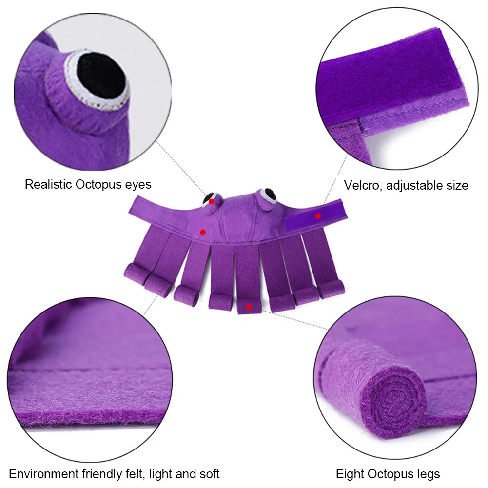 Осьминог кошка Косплэй шляпа преобразования Головные уборы фиолетовый головной