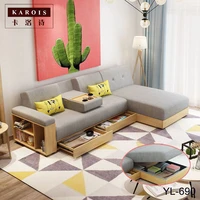 fabrickarois sofa l shaped corner with chaise longue nordic living room can store storage function