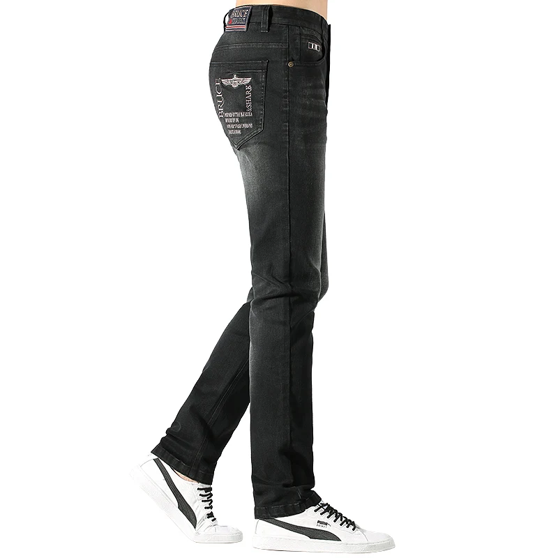 BruceShark Men's Jeans Winter Fashion Casual Special Wash Straight Leg Thicken Strech Cotton Soften Loose Super Quality big size