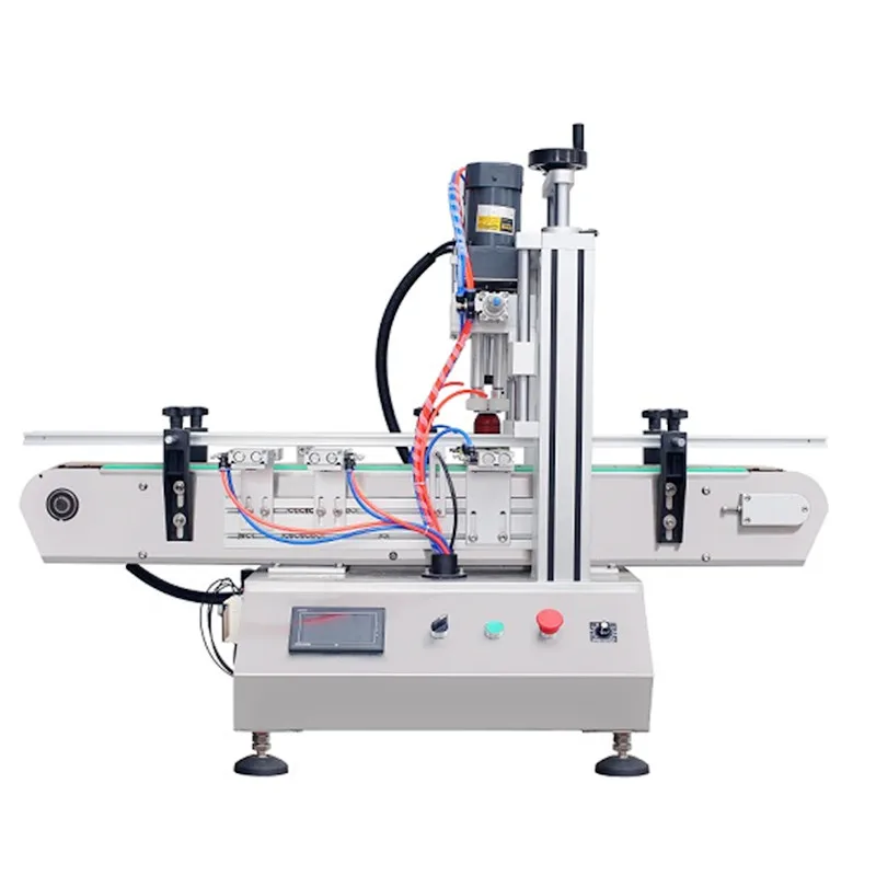 baratas Máquina Tampando Plástica Pneumática Semi Automática Do Parafuso Dos Tampões Do Desktop, Máquina Tampando Da Garrafa Do Pulverizador Da Bebida Da água Dos Cosméticos