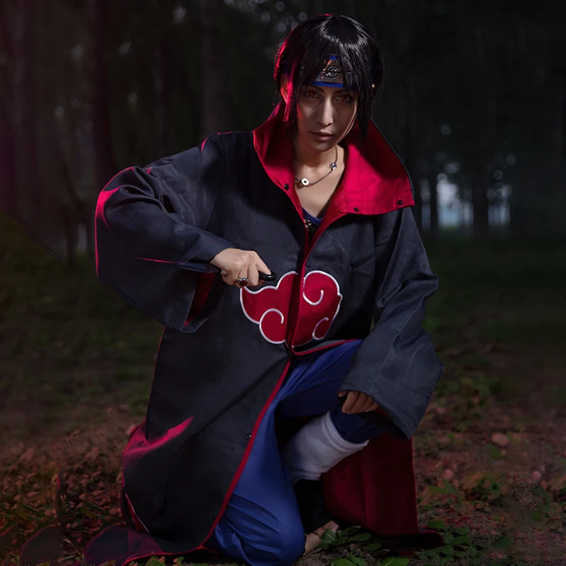 Полный комплект для косплея Akatsuki Uchiha Itachi обезболивающий плащ Итачи Deidara костюм на
