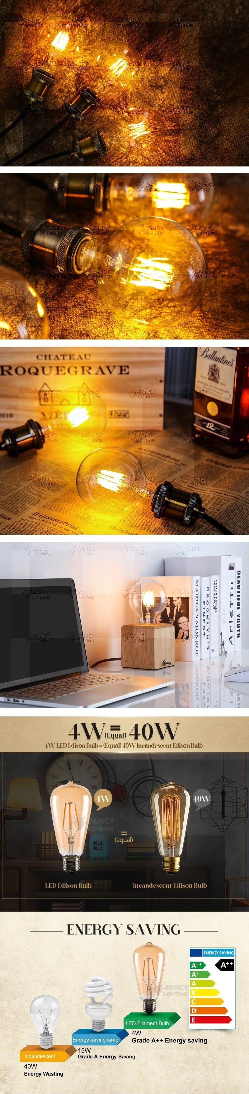 Светодиодная лампа E27 G95 Светодиодная лампа Эдисона 110V 220V lampara Led для дома/гостиной/спальни декоративная 2 W/4 W/6 W/8 W bombillas led