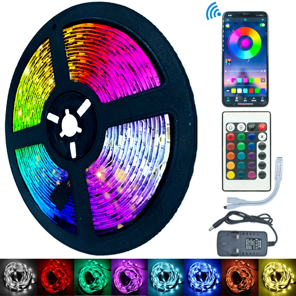 

Christmas LED Strips Bluetooth Iuces Led RGB 5050 SMD 2835 Waterproof Flexible Lamp Tape Ribbon Diode DC12V 15M WiFi LED Lights