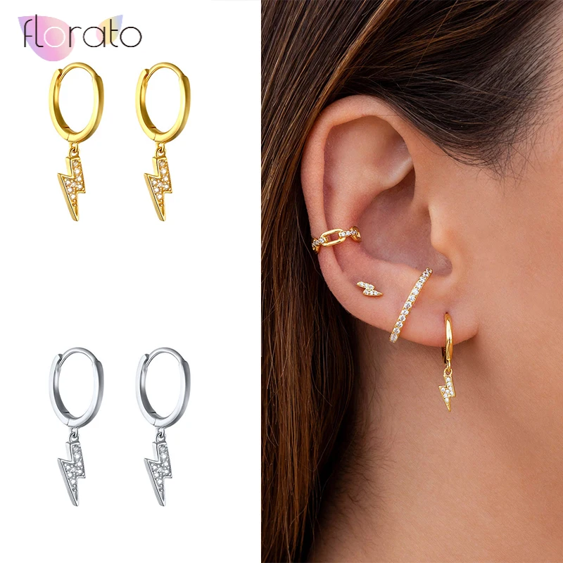 Простые женские серьги-кольца с серебряной пряжкой для ушей | Украшения и