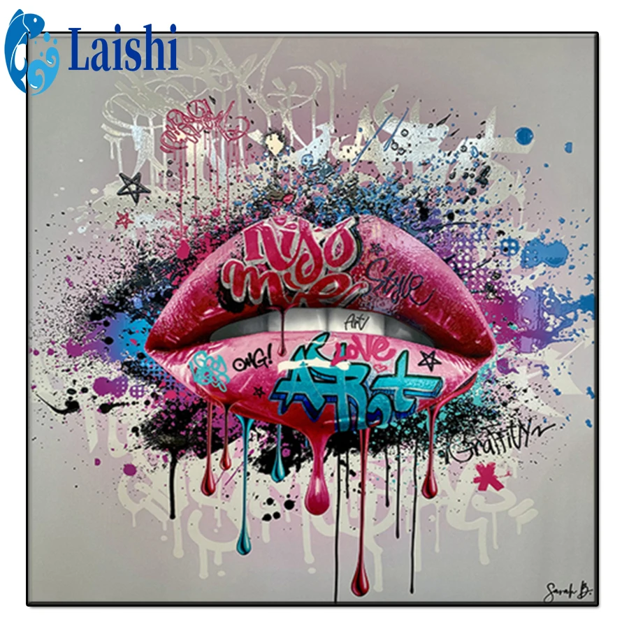 

Diamond Painting Graffiti lips art Set Hobby Art Rhinestone DIY Full Drill Square Round Mosaic stitch cross Home Decoration gift