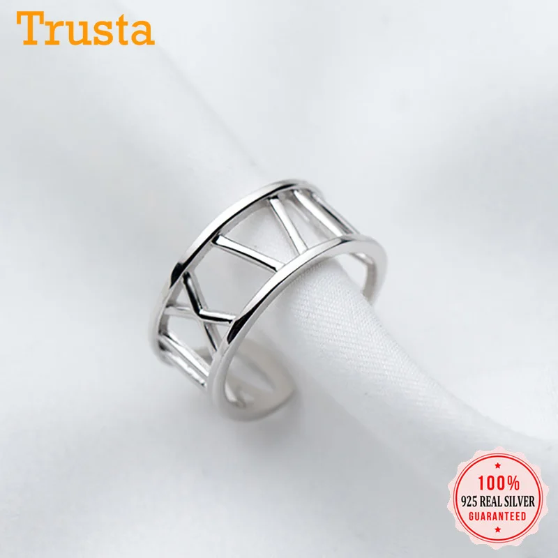 Женское кольцо с римскими цифрами Trustdavis регулируемое из 100% стерлингового