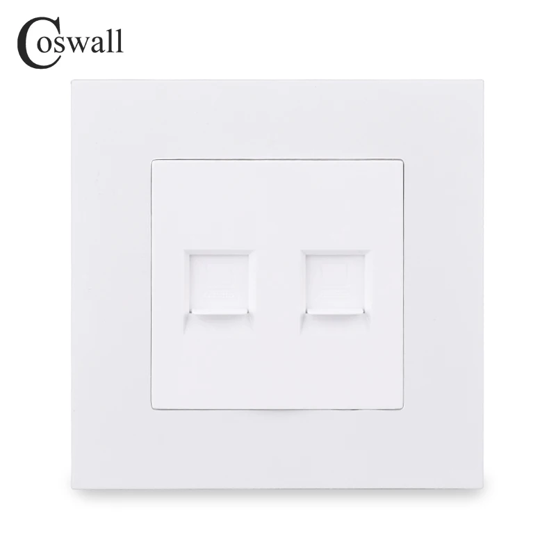 Настенная розетка COSWALL E20 стильная панельная для ПК 2 Gang CAT5E RJ45 выход интернета