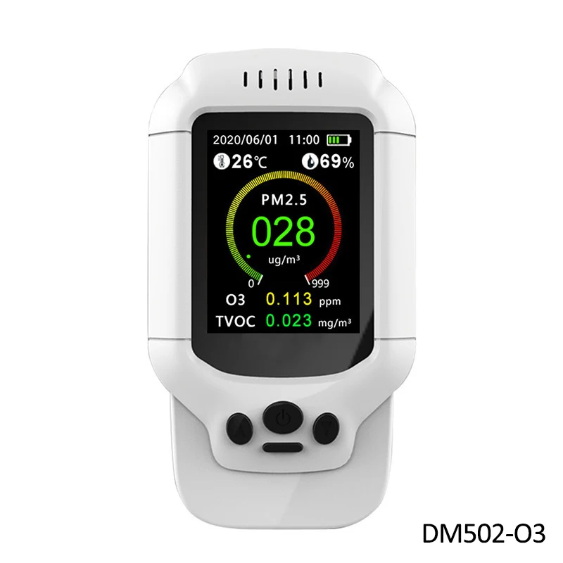 Портативный O3 монитор метр PM2.5/PM1.0/PM10/HCHO/TVOC Температура влажности AQI анализа