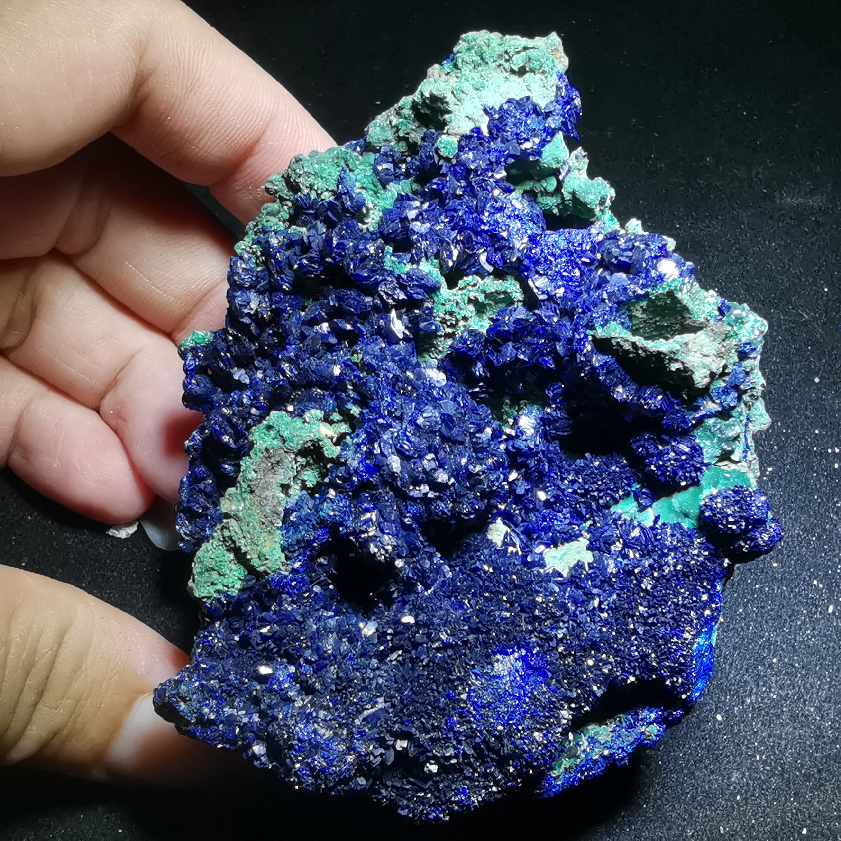 

217.3gRare natural quartz crystal natural azurite Malachite gemstone paragenetic stone aural energy healing mineral samples